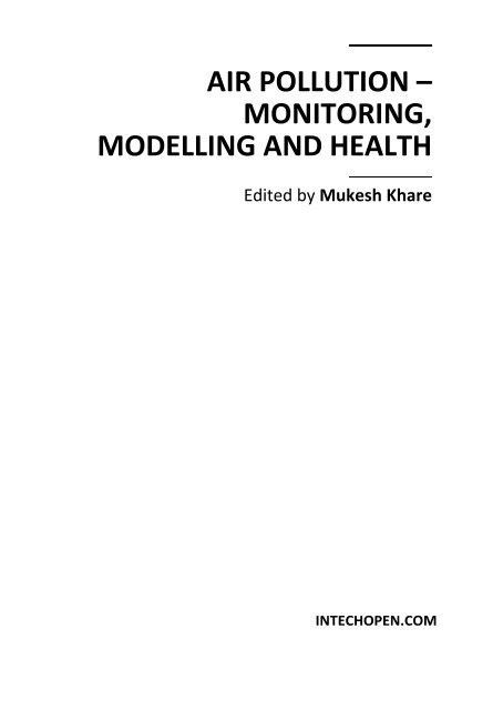 AIR POLLUTION – MONITORING MODELLING AND HEALTH