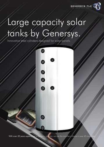 Large capacity solar tanks by Genersys.
