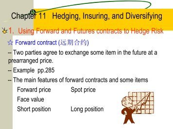 Chapter 11 Hedging Insuring and Diversifying 1