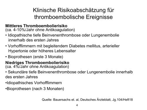 Überbrückung der oralen Antikoagulanzienbehandlung bei ...