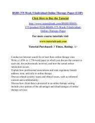 BSHS 375 Week 5 Individual Online Therapy Paper (UOP)/TutorialRank