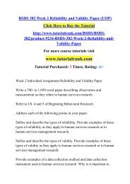 BSHS 382 Week 2 Reliability and Validity Paper (UOP)/TutorialRank