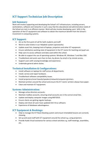 installation technician job description