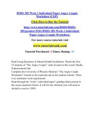 BSHS 385 Week 1 Individual Paper Angry Couple Worksheet (UOP)/TutorialRank