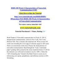 BSHS 385 Week 2 Characteristics of Nonverbal Communication (UOP)/TutorialRank