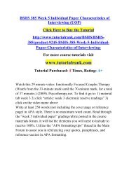BSHS 385 Week 5 Individual Paper Characteristics of Interviewing (UOP)/TutorialRank