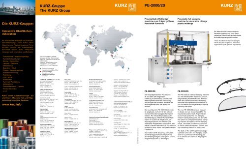 PE-2000/2S KURZ-Gruppe The KURZ Group - Leonhard Kurz ...