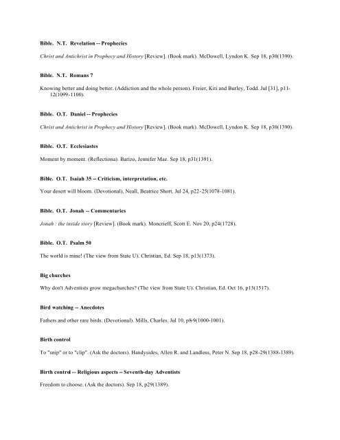 Adventist Review -- Author Index 2003 v180 Jul-Dec