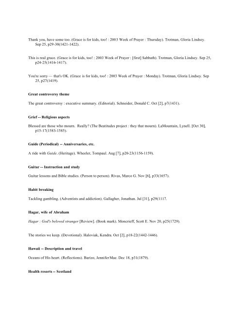 Adventist Review -- Author Index 2003 v180 Jul-Dec