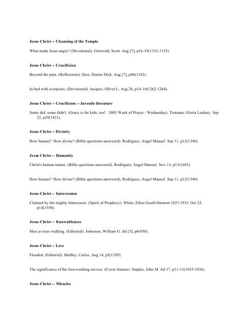 Adventist Review -- Author Index 2003 v180 Jul-Dec