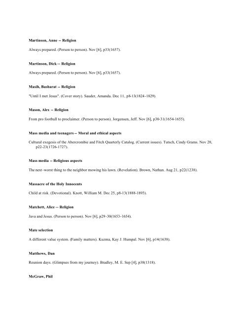 Adventist Review -- Author Index 2003 v180 Jul-Dec