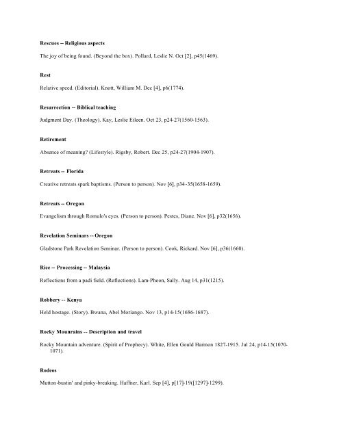 Adventist Review -- Author Index 2003 v180 Jul-Dec