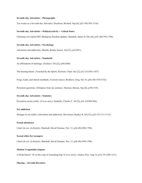 Adventist Review -- Author Index 2003 v180 Jul-Dec