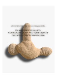 Giulio Ciampoltrini, Roggero Manfredini, Un monumento fallico con iscrizione in caratteri etruschi dalla valle del Ricavo (Palaia), edizione digitale agosto 2015