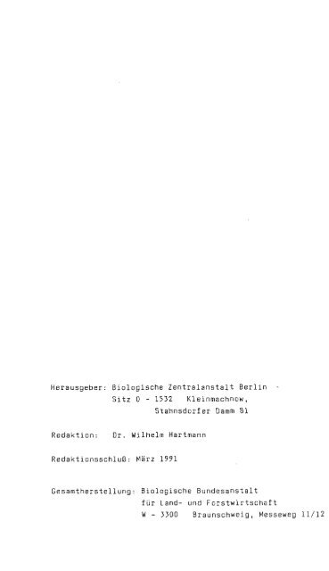 Herausgeber: Biologische Zentralanstalt Berlin Sitz 0 - 1532 - Sdei.de