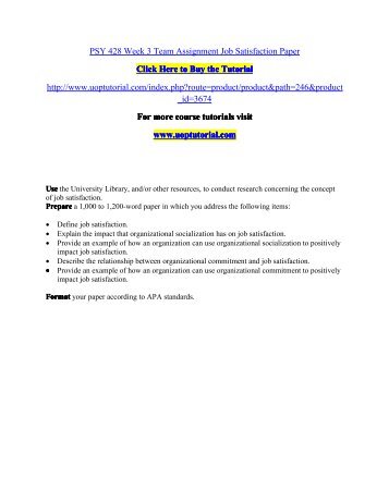 Job satisfaction essay