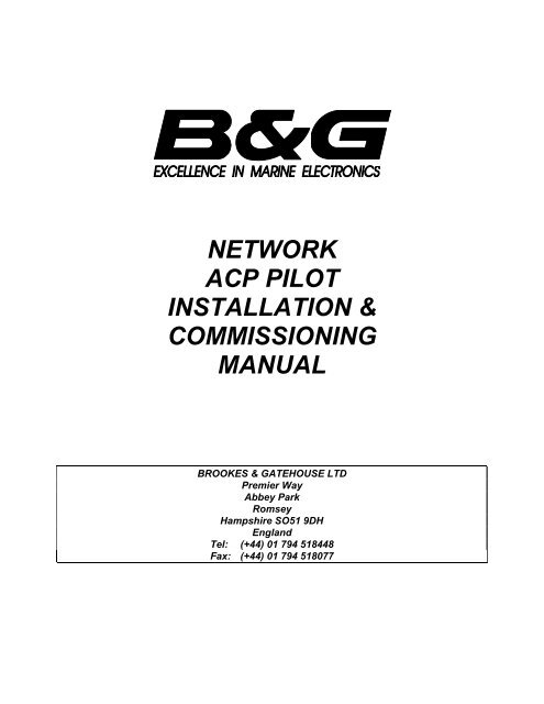 Manual Acp Routing ACP PILOT INSTALLATION & COMMISSIONING MANUAL