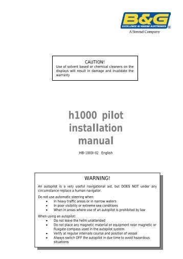 h1000 pilot installation manual