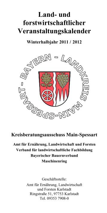 Land- und forstwirtschaftlicher Veranstaltungskalender