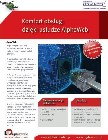 Komfort obsługi dzięki usłudze AlphaWeb