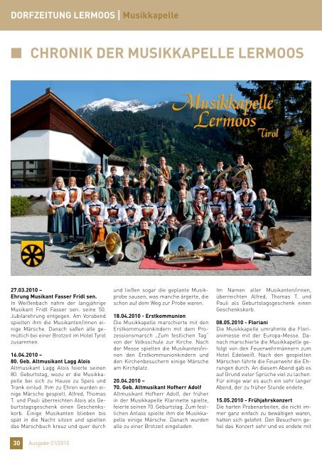 DorfZeITUNG Lermoos |Gemeinde - Gemeinde Lermoos - Land Tirol