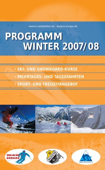 programm winter 2007/08 programm winter 2007/08 - SC-Burgau