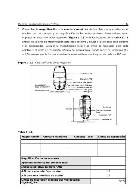 CONFIGURACIÓN DE LOS SERES VIVOS GUIÓN DE PRÁCTICAS