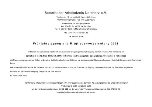 Botanischer Arbeitskreis Nordharz e.V.