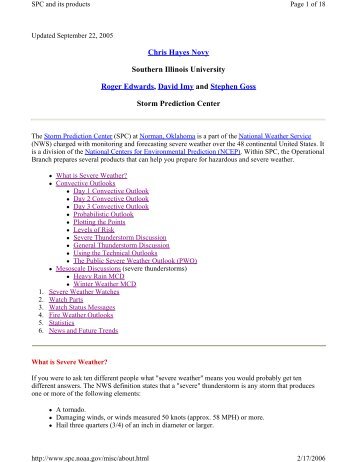 Overview of SPC forecast products