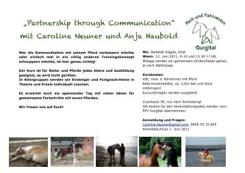 „Partnership through Communication“ mit Caroline Neuner und Anja Haubold