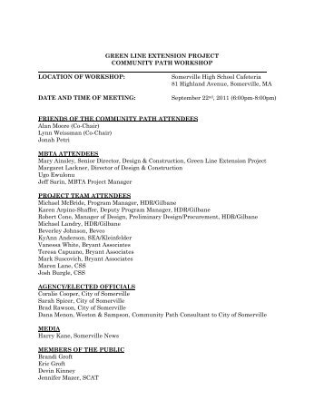 Community Path Design Workshop Minutes - Green Line Extension ...
