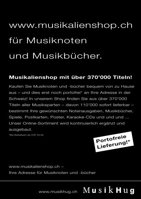 Musikalienshop mit über 370'000 Titeln! - Zürcher Hochschule der ...