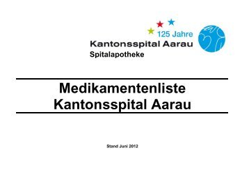 Medikamentenliste Kantonsspital Aarau