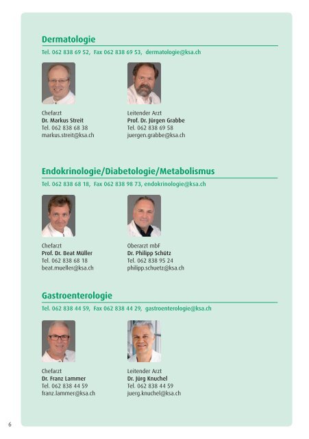 Verzeichnis Fachspezialisten - Kantonsspital Aarau