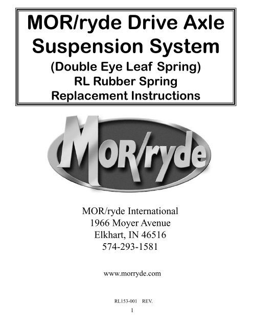 MOR/ryde Drive Axle Suspension System