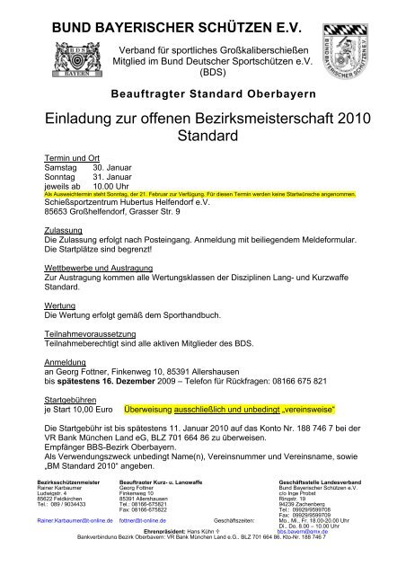 Beauftragter Standard Oberbayern