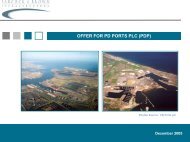 OFFER FOR PD PORTS PLC (PDP)