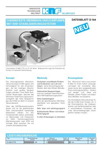 CHEMIEFESTE MEMBRAN-VAKUUMPUMPE MIT ... -  KNF Neuberger