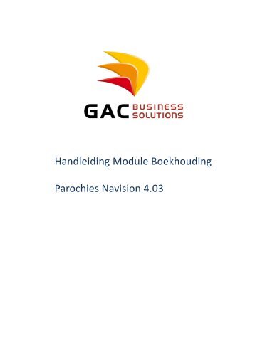 Handleiding Module Boekhouding Parochies Navision 4.03