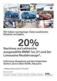 UNSERE LAGERNEUFAHRZEUG-ANGEBOTE DER BMW X1 ... - Kohl