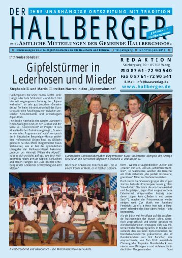 Gipfelstürmer in Lederhosen und Mieder - Der Hallberger