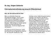 Dr.-Ing Jürgen Göttsche Fahrradverkehrsförderung braucht Öffentlichkeit