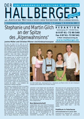 Stephanie und Martin Gilch an der Spitze des ... - Der Hallberger