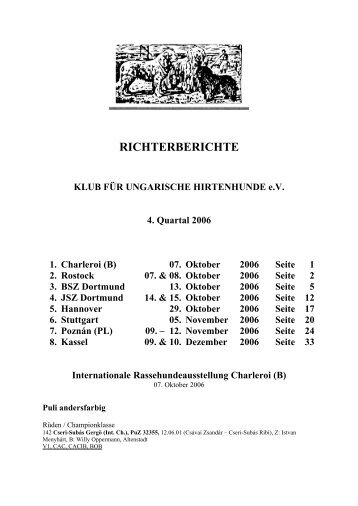 Richterberichte Quartal 2-2004 - Klub für Ungarische Hirtenhunde