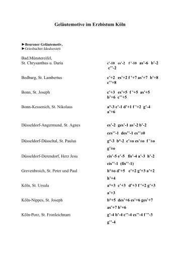 Geläutemotive im Erzbistum Köln - Glockenbücher des Erzbistums ...