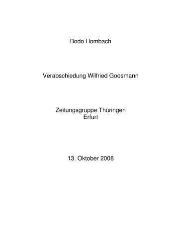 Verabschiedung Wilfried Goosmann 13Okt08 - Bodo Hombach