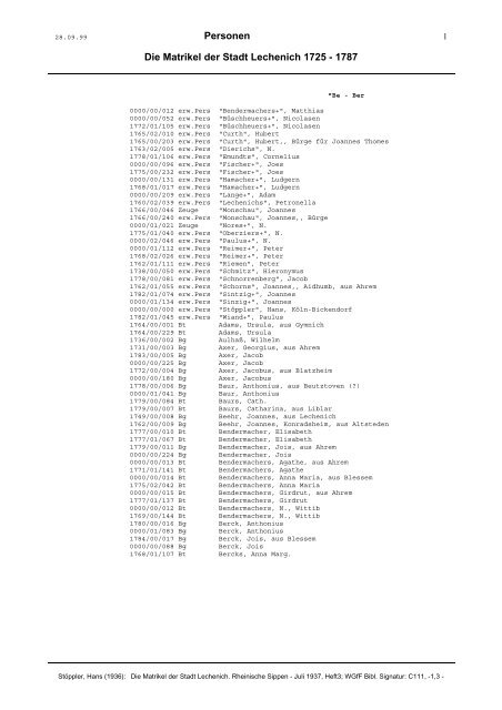 Register of Persons - Franken