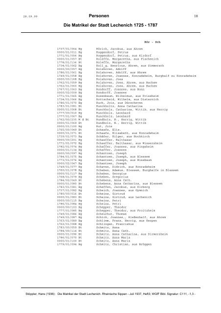 Register of Persons - Franken