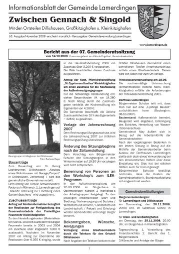 63. Ausgabe vom November 2008 - Verwaltungsgemeinschaft ...