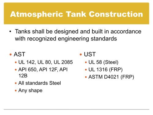 Fire Codes for USTs and ASTs